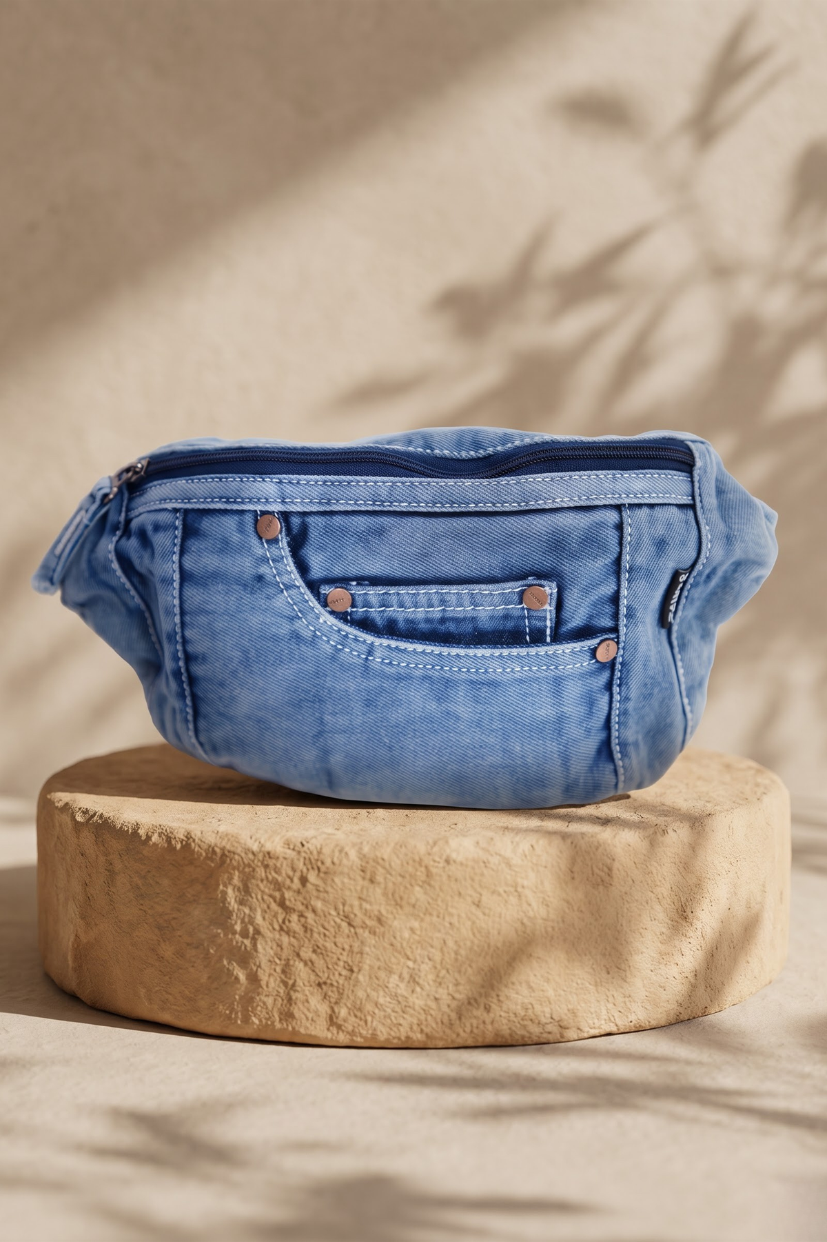 FrontPocket Belt Bag Denim, Acid Wash Blue, photo 1