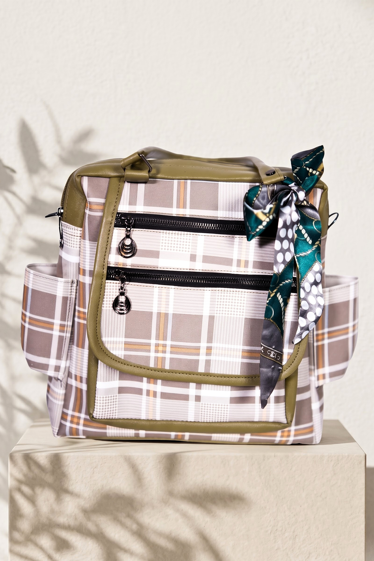 Campus Chic Backpack, Lilac Plaid, photo 1