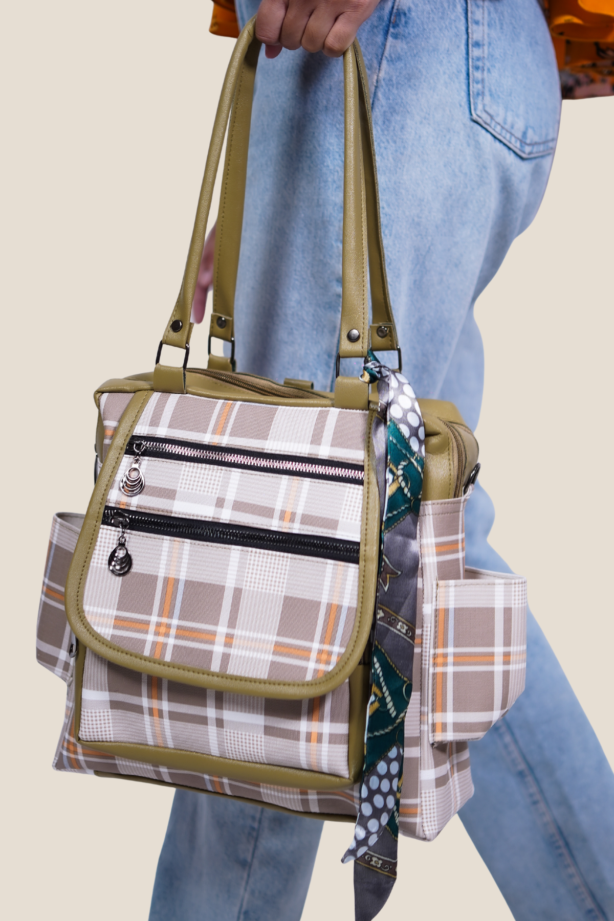 Campus Chic Backpack, Lilac Plaid, photo 2