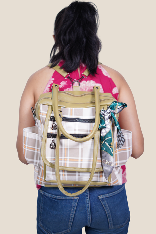 Campus Chic Backpack, Lilac Plaid, photo 4